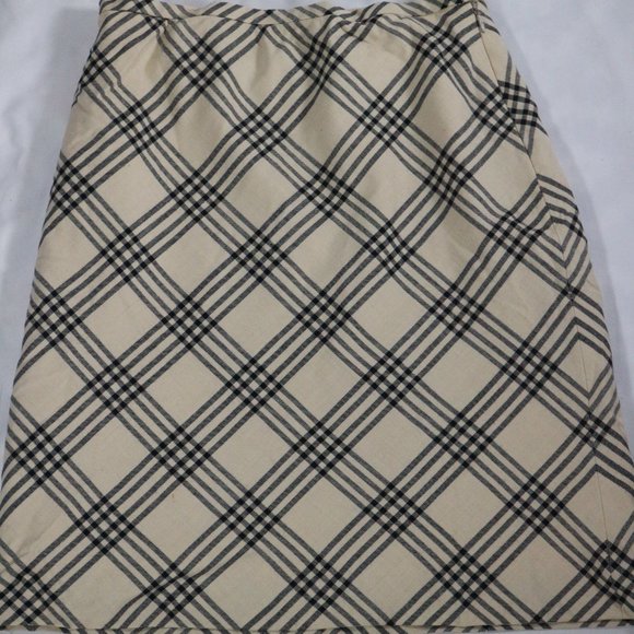 HAROLD'S Cream/Black Cross Pattern Skirt Sz 4 US - Picture 4 of 9